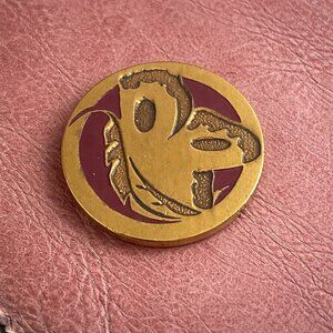 Mariposa Butterfly Moth Gold & Maroon Vintage Lapel Pin